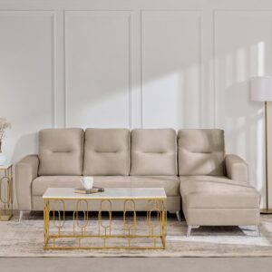5 Seater L Shape Sofa in Beige Colour