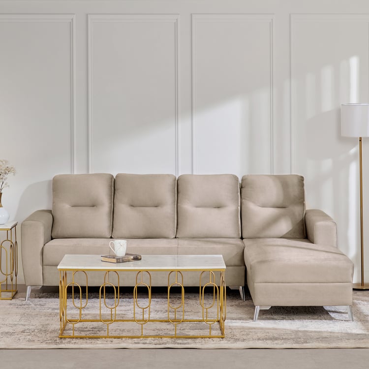 5 Seater L Shape Sofa in Beige Colour - Image 2