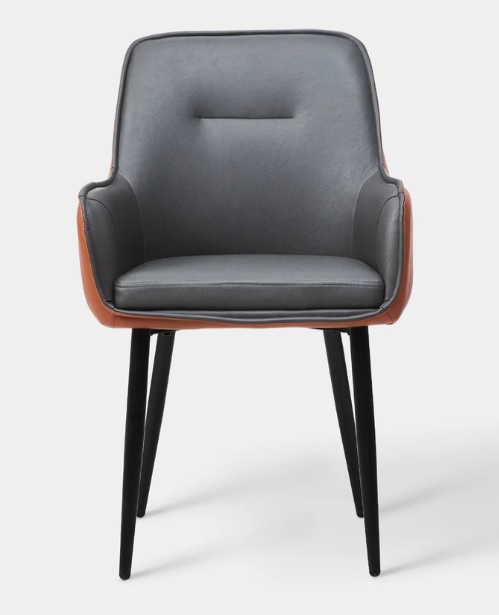 Jayden Leatherette Arm Chair In Black And Brown Color - Image 2