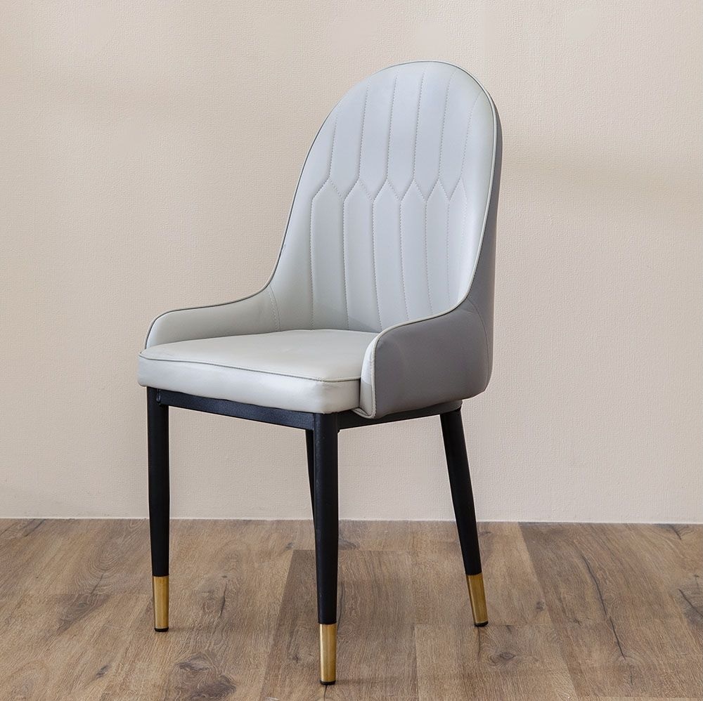 Gatiman Leatherette Dining Chair In Grey Colour - Image 6