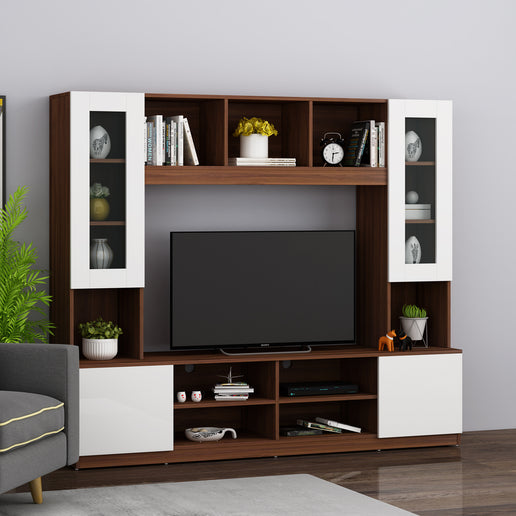 Wood T.V. Unit in Brown and White Colour