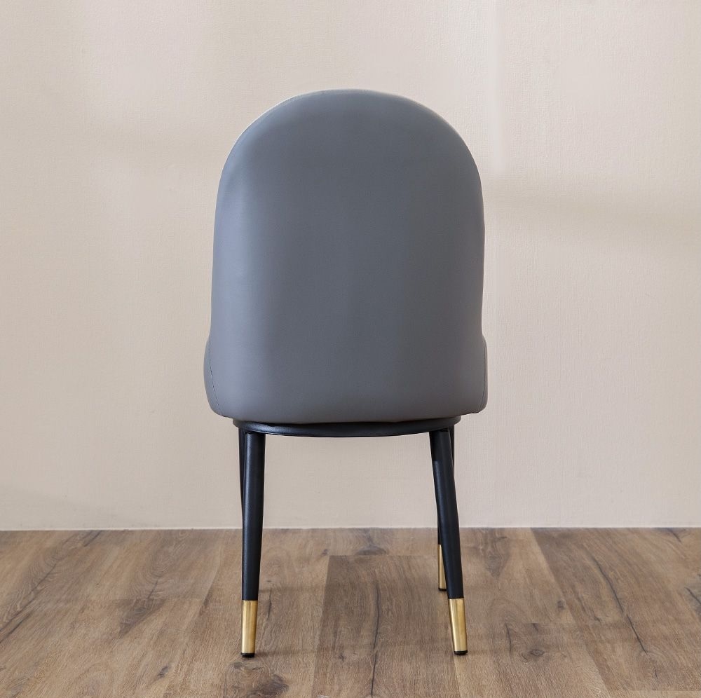 Gatiman Leatherette Dining Chair In Grey Colour - Image 5