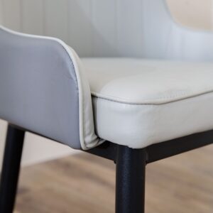 Gatiman Leatherette Dining Chair In Grey Colour