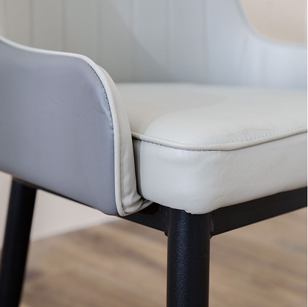 Gatiman Leatherette Dining Chair In Grey Colour - Image 2