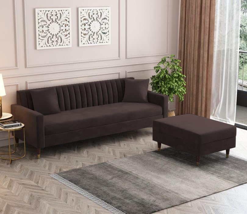 4 Seater L Shape Sofa in Brown Colour - Image 3