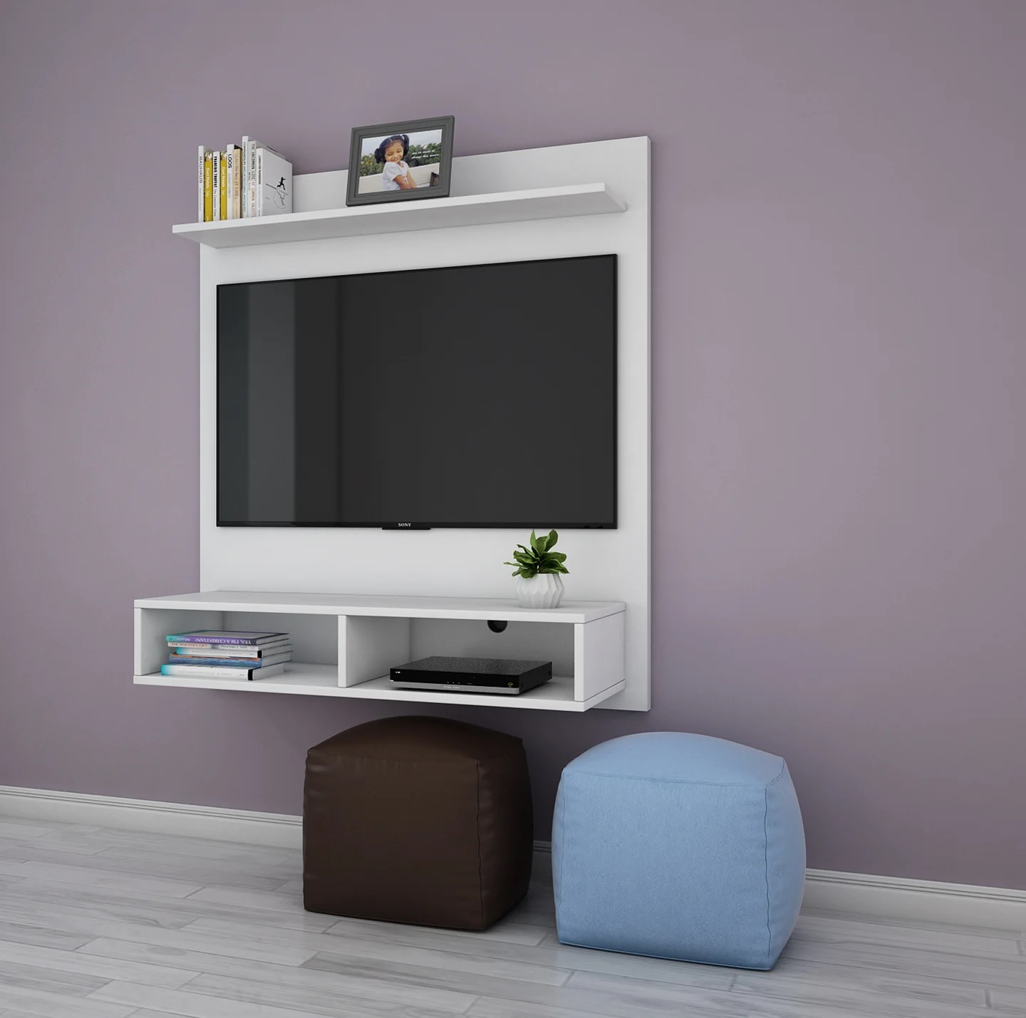 Wood T.V. Unit in White Colour - Image 2