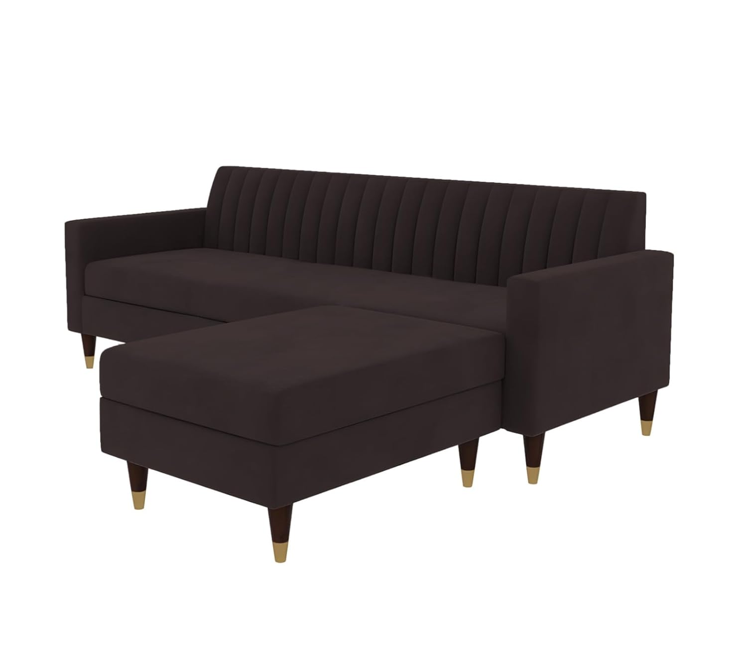 4 Seater L Shape Sofa in Brown Colour - Image 4