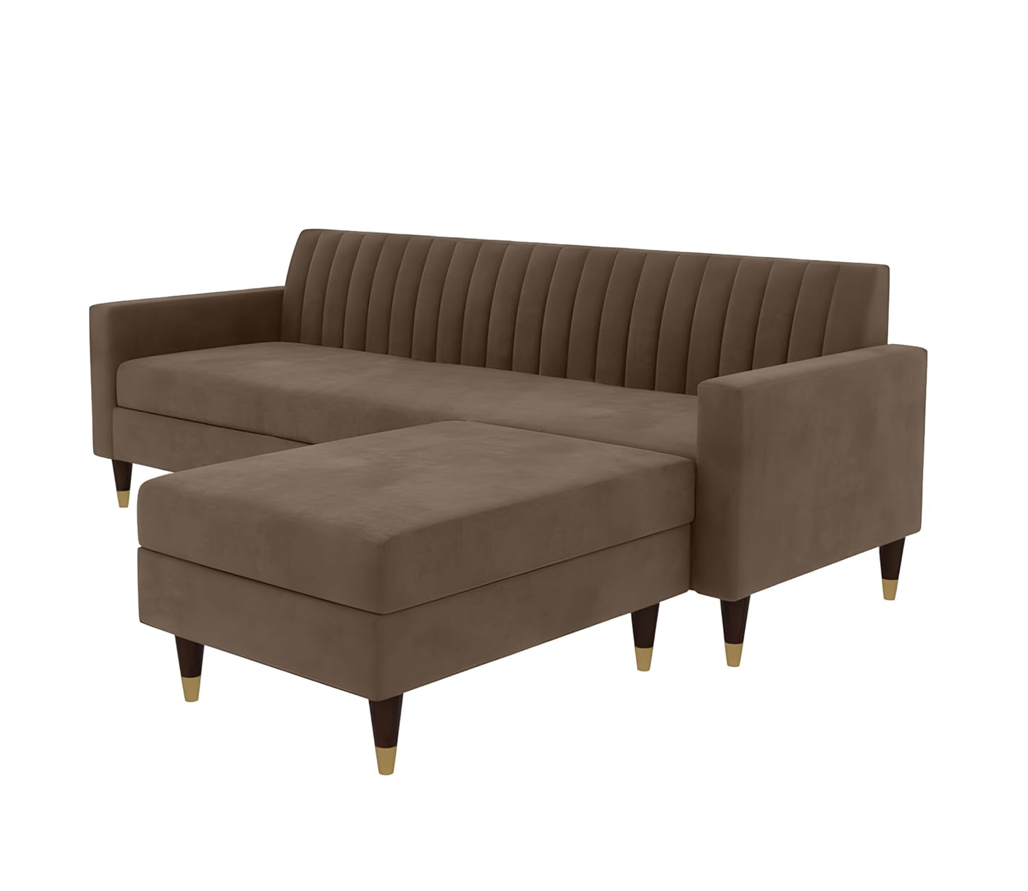 4 Seater L Shape Sofa in Light Brown Colour - Image 5