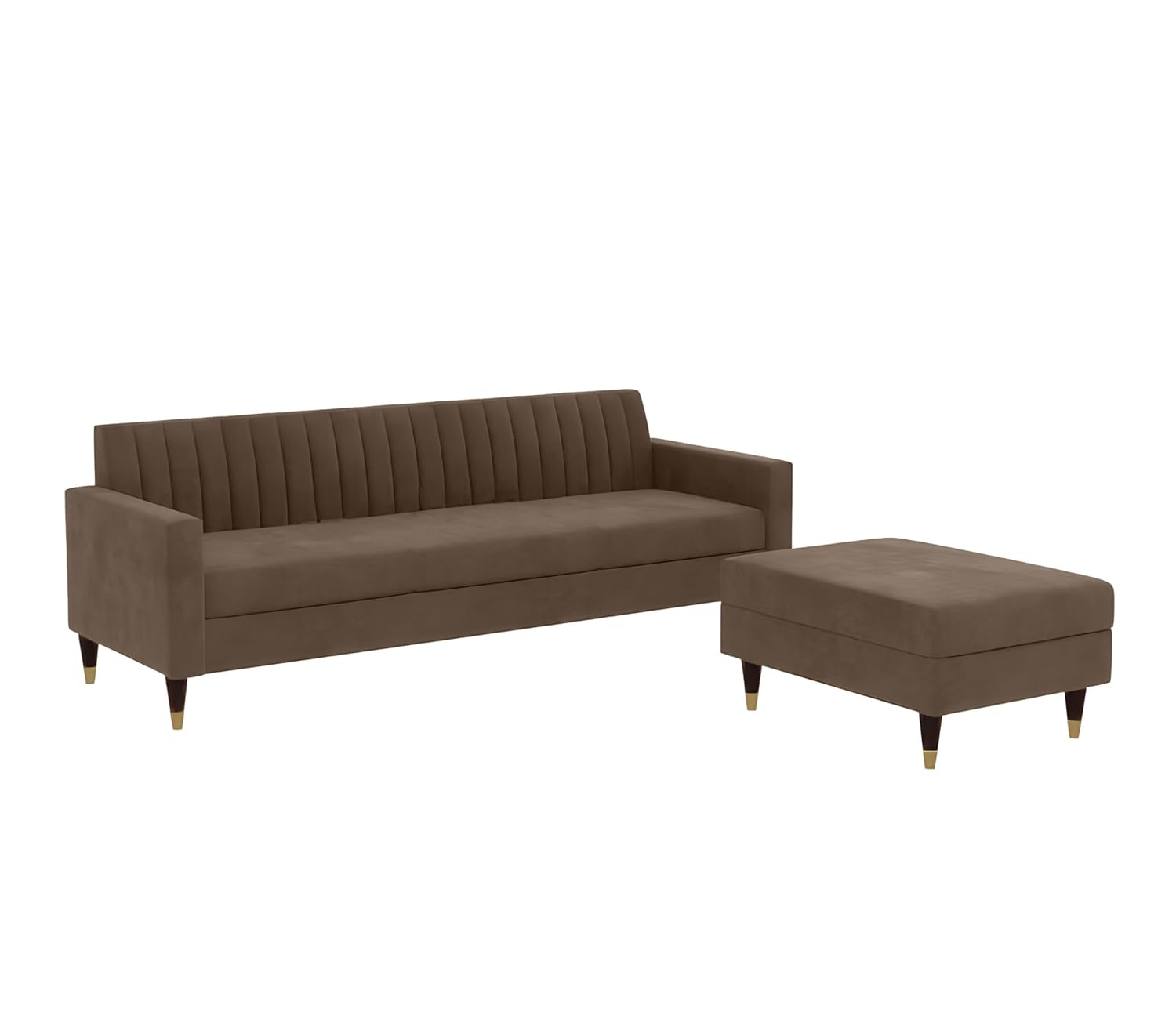 4 Seater L Shape Sofa in Light Brown Colour - Image 4