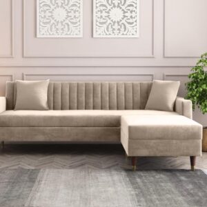 4 Seater L Shape Sofa in Beige Colour