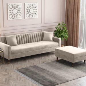 4 Seater L Shape Sofa in Beige Colour