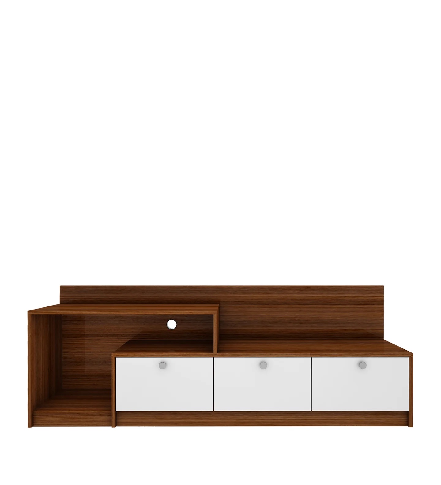 Wood T.V. Unit in White and Brown Colour - Image 4