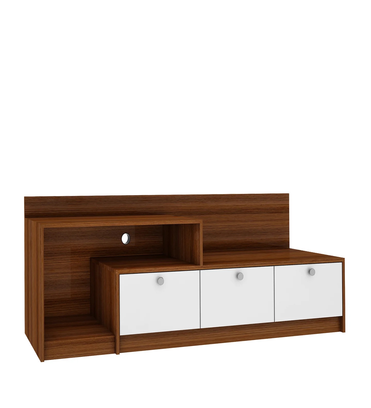Wood T.V. Unit in White and Brown Colour - Image 5