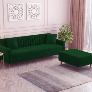 4 Seater L Shape Sofa in Green Colour