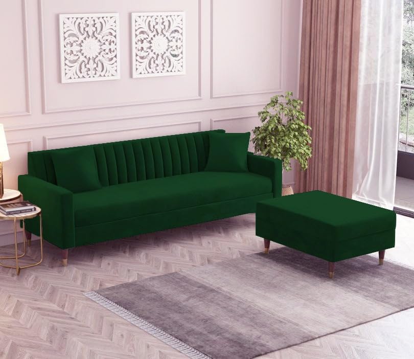 4 Seater L Shape Sofa in Green Colour - Image 2