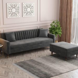 4 Seater L Shape Sofa in Grey Colour