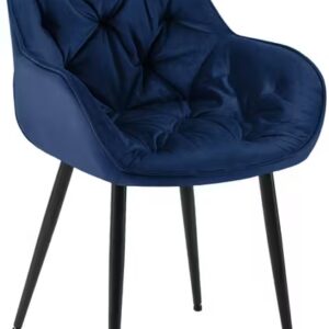 Jasper Velvet Fabric Arm Chair In Blue Color