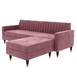 4 Seater L Shape Sofa in Pink Colour