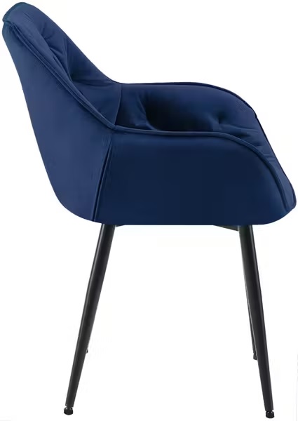 Jasper Velvet Fabric Arm Chair In Blue Color - Image 3