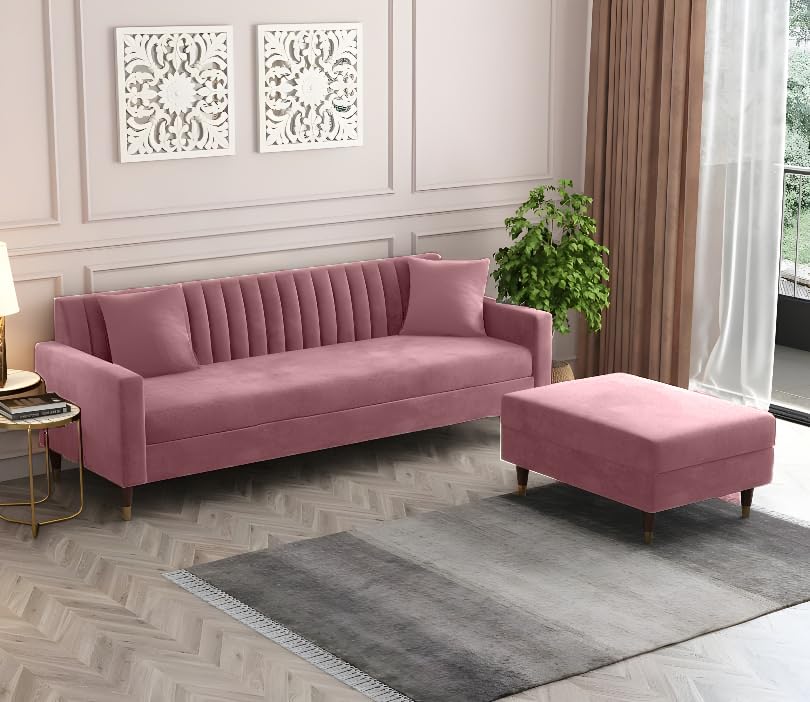 4 Seater L Shape Sofa in Pink Colour - Image 4