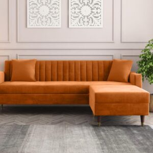 4 Seater L Shape Sofa in Orange Colour