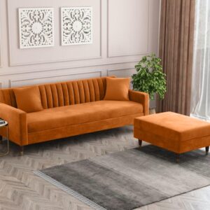 4 Seater L Shape Sofa in Orange Colour