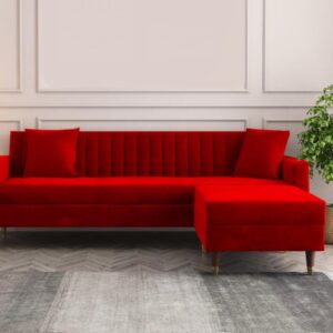4 Seater L Shape Sofa in Red Colour