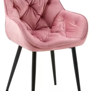 Jasper Velvet Fabric Arm Chair In Pink Color