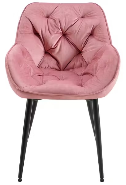Jasper Velvet Fabric Arm Chair In Pink Color - Image 4