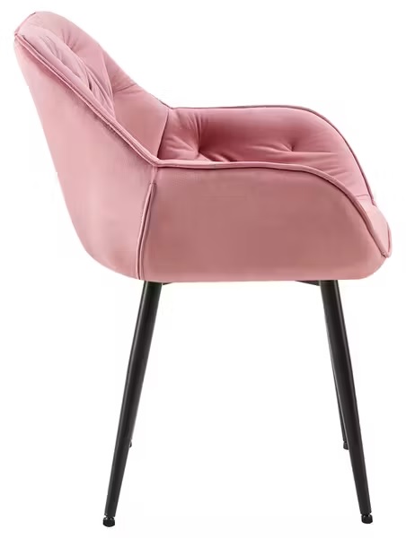 Jasper Velvet Fabric Arm Chair In Pink Color - Image 3
