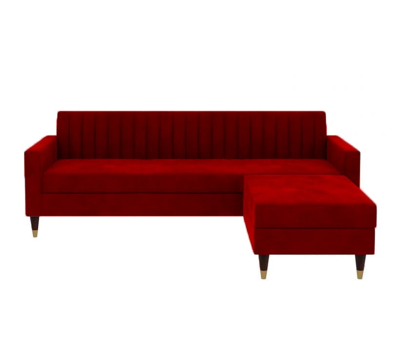 4 Seater L Shape Sofa in Red Colour - Image 4