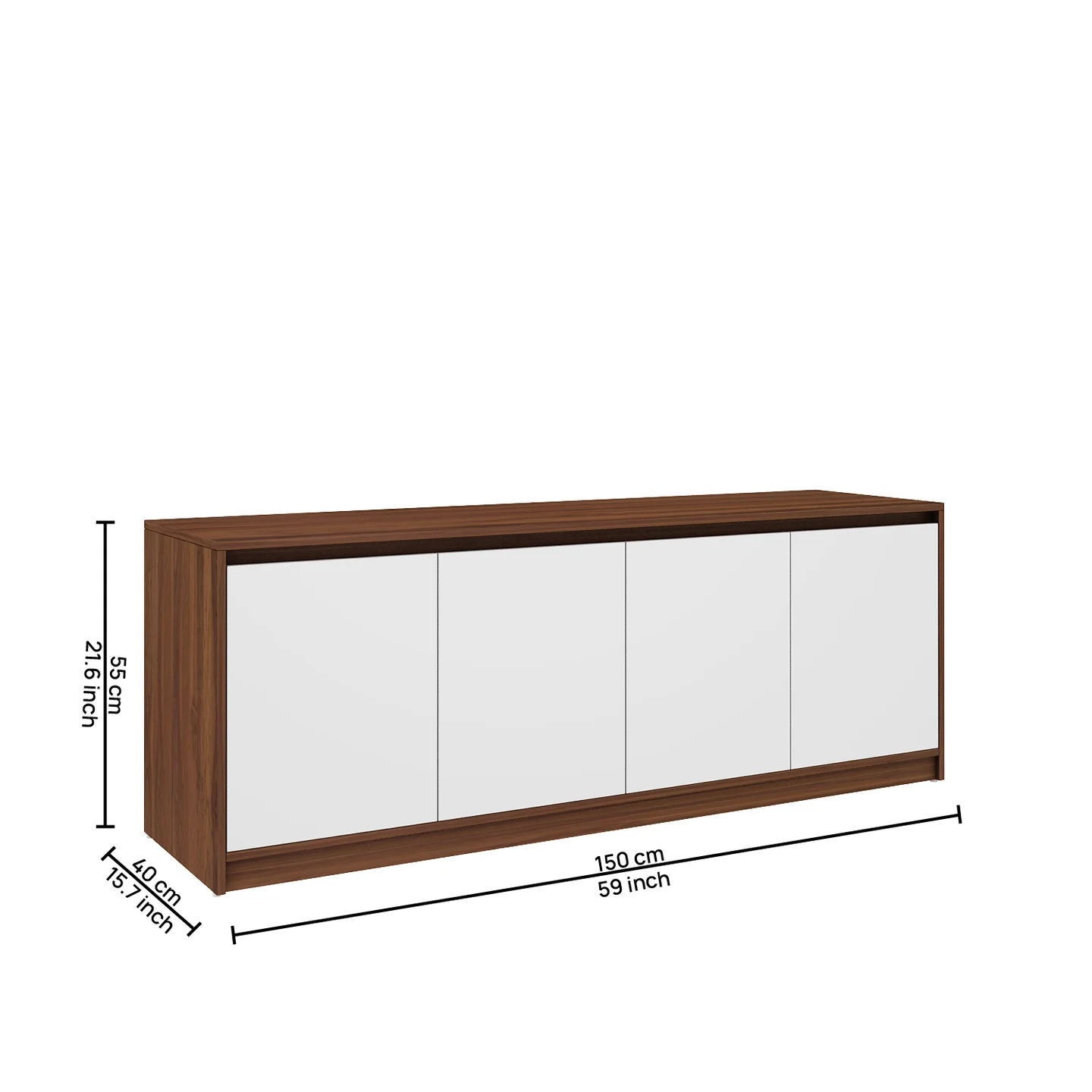 Wood T.V. Unit in White and Brown Colour - Image 6