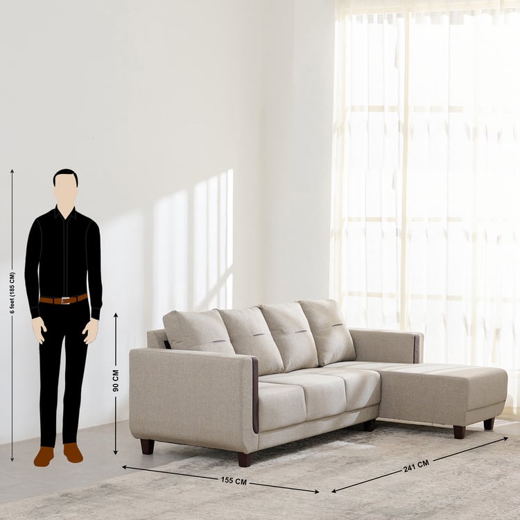 5 Seater L Shape Sofa in Beige Colour - Image 10