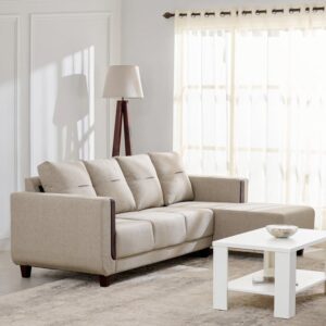 5 Seater L Shape Sofa in Beige Colour
