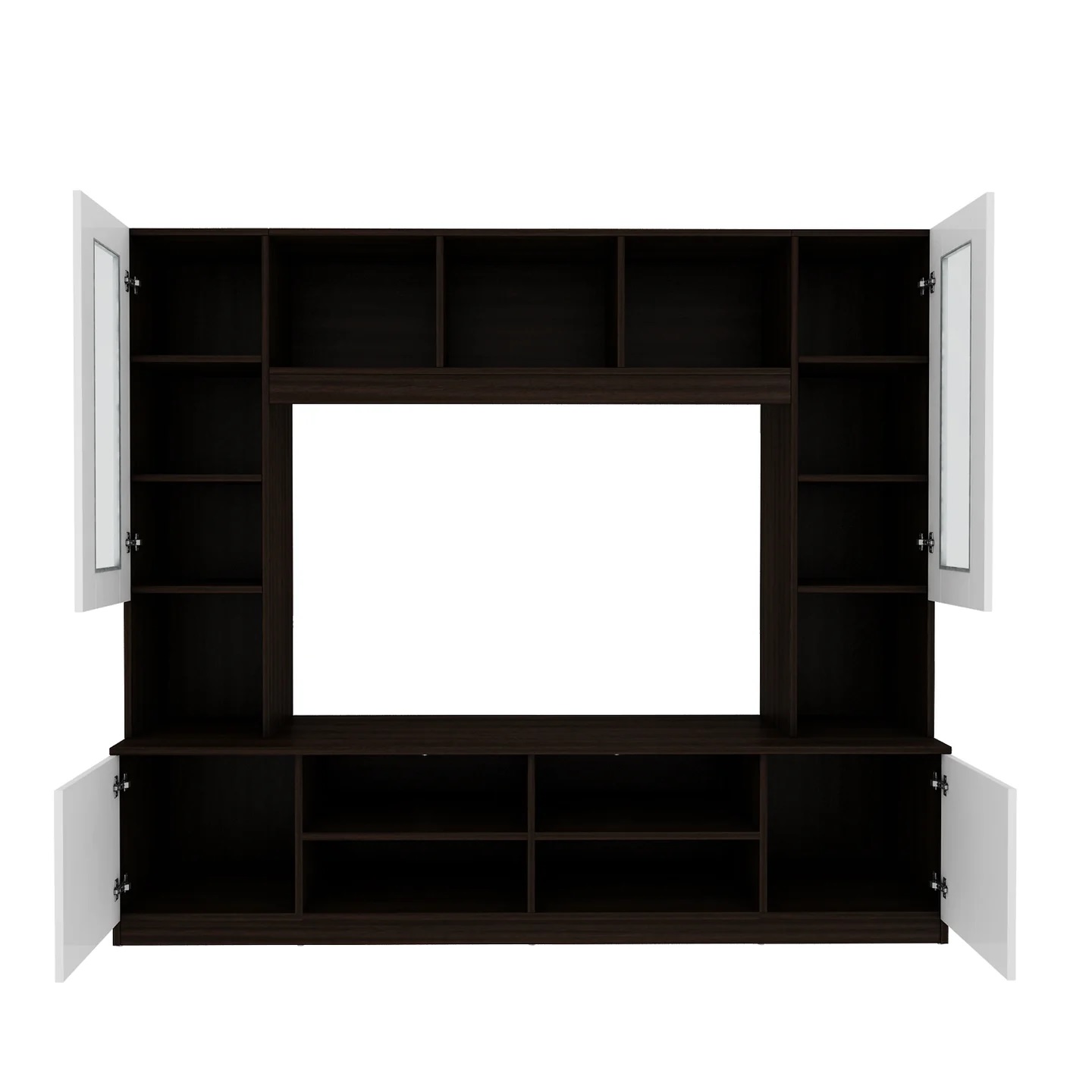 Wood T.V. Unit in Dark Brown and White Colour - Image 6