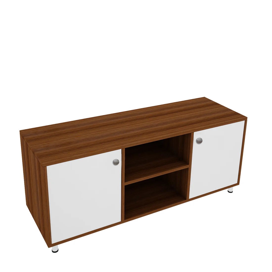Wood T.V. Unit in Brown and White Colour - Image 4