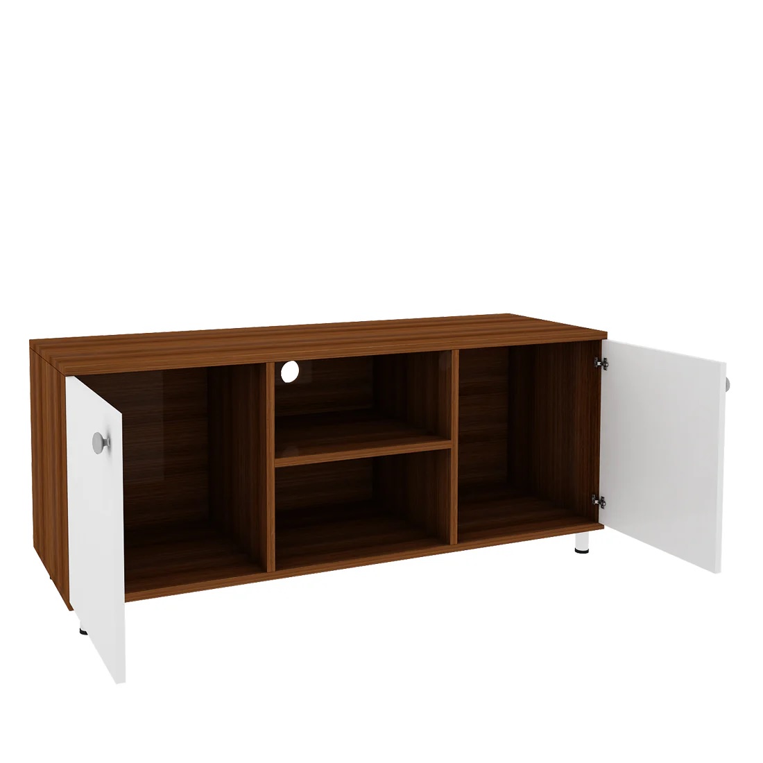 Wood T.V. Unit in Brown and White Colour - Image 6