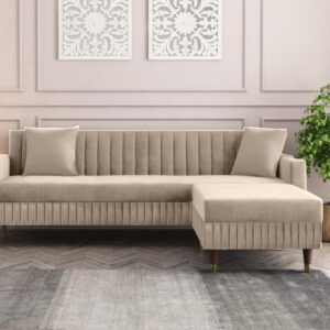 4 Seater L Shape Sofa in Beige Colour