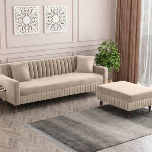 4 Seater L Shape Sofa in Beige Colour