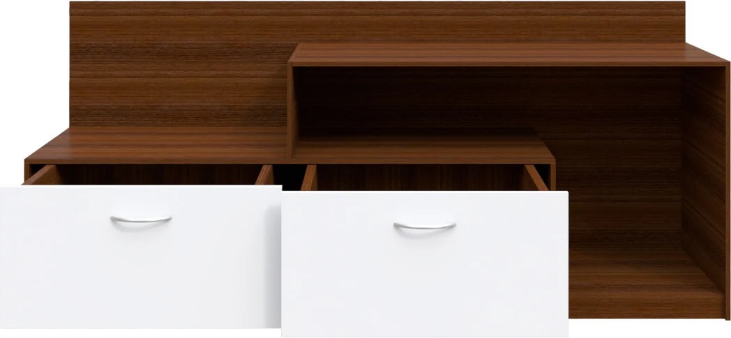 Wood T.V. Unit in Brown and White Colour - Image 5