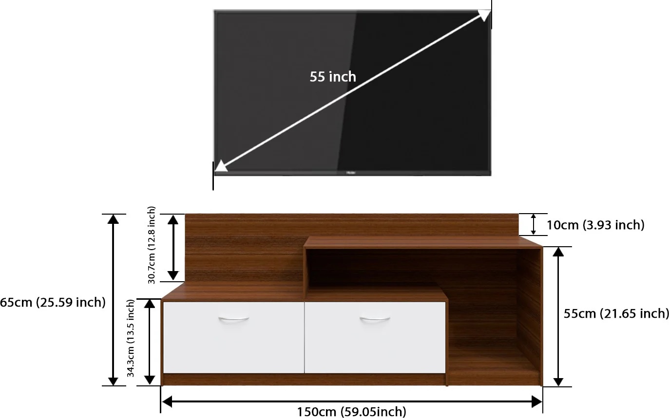 Wood T.V. Unit in Brown and White Colour - Image 6