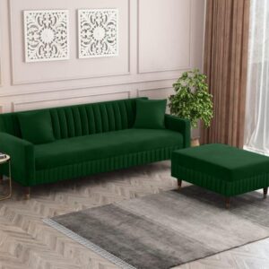 4 Seater L Shape Sofa in Green Colour