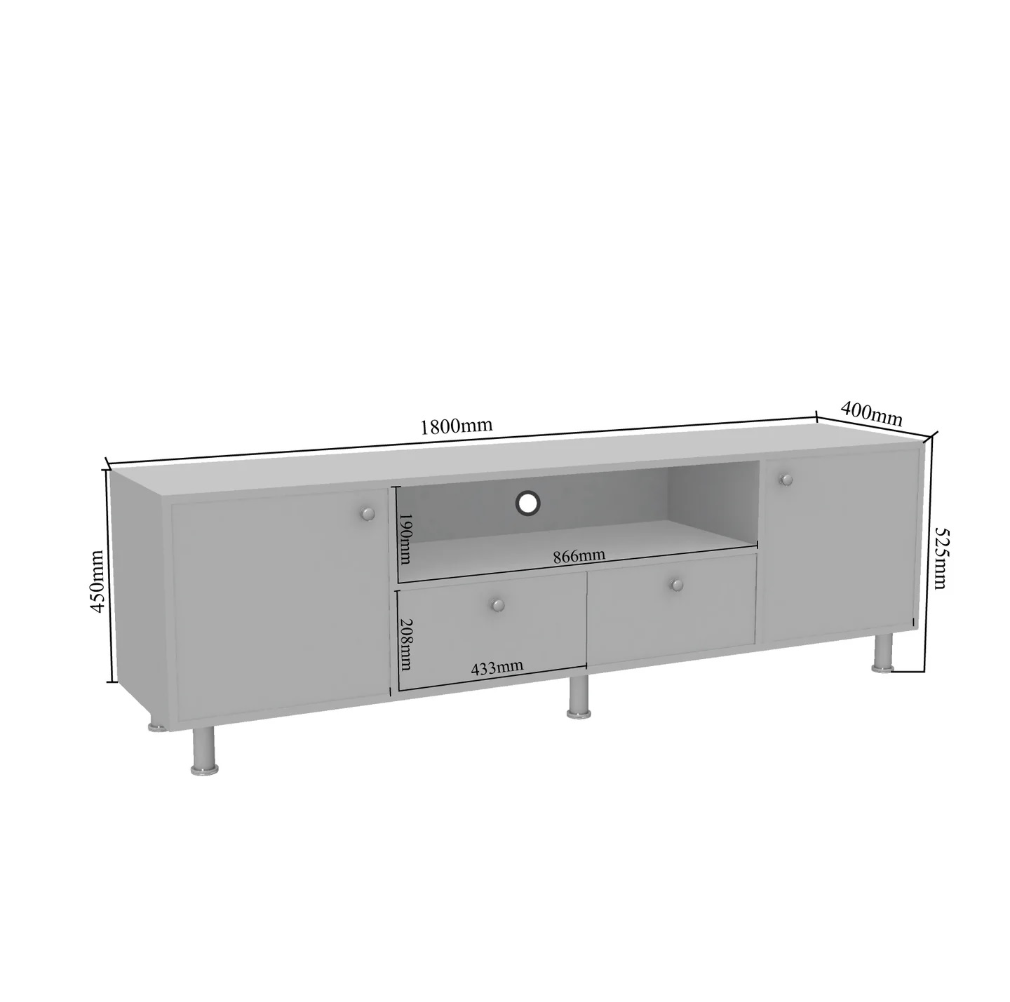 Wood T.V. Unit in White and Yellow Colour - Image 4