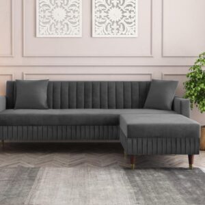4 Seater L Shape Sofa in Grey Colour