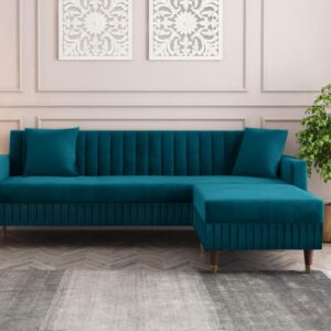4 Seater L Shape Sofa in Blue Colour
