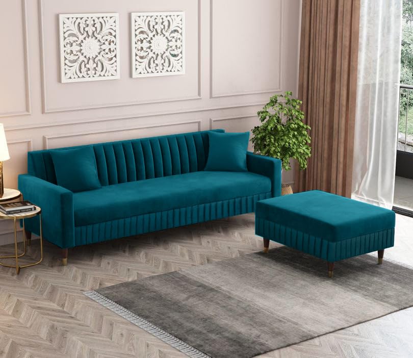 4 Seater L Shape Sofa in Blue Colour - Image 2