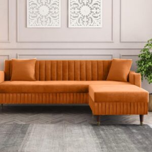 4 Seater L Shape Sofa in Orange Colour