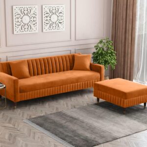 4 Seater L Shape Sofa in Orange Colour