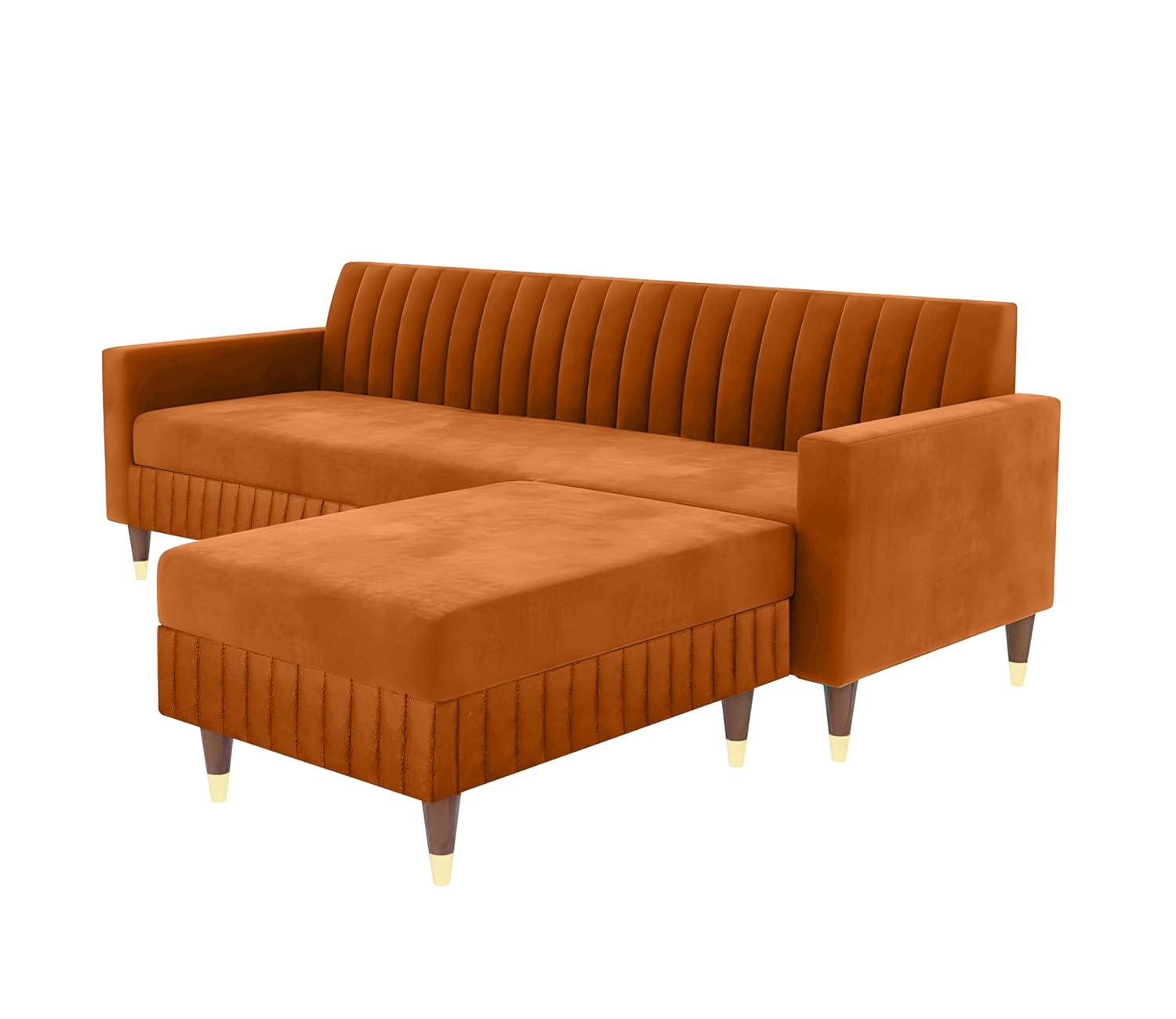 4 Seater L Shape Sofa in Orange Colour - Image 3