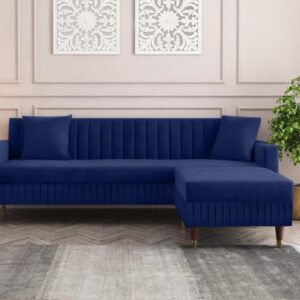 4 Seater L Shape Sofa in Purple Colour